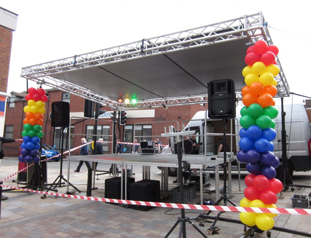 Congletin Pride stage being set up