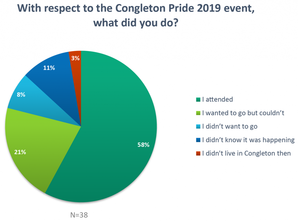 With respect to the Congleton Pride 2019 event, what did you do? (pie chart)