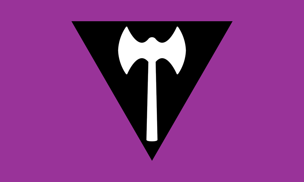 Labrys lesbian pride flag